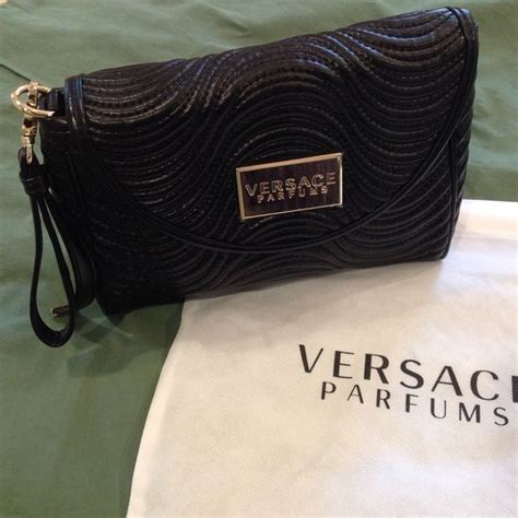 Versace Brown Milano Zippered Magnet Snap Handle Purse Bag